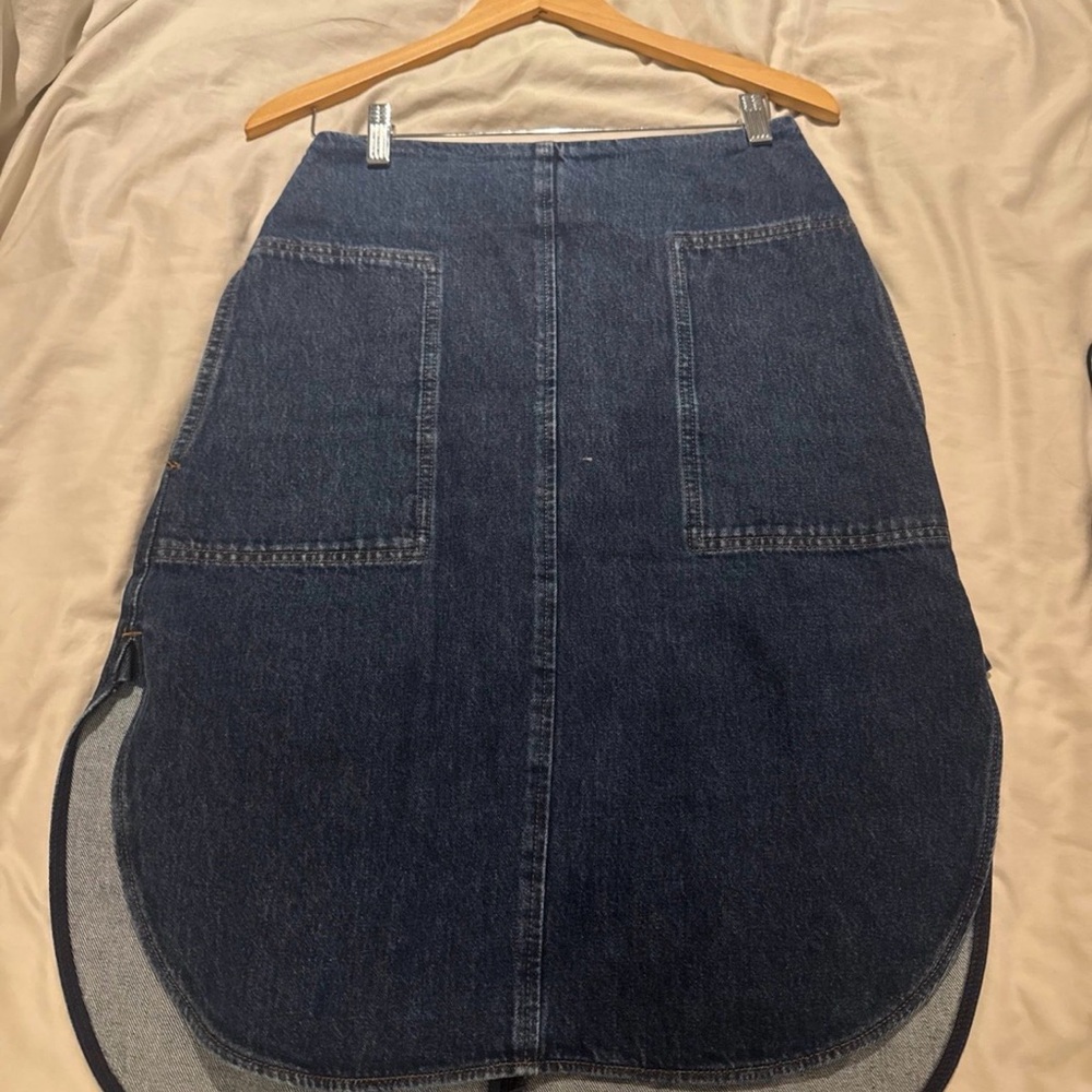 Toteme Dark Blue Denim Midi Skirt